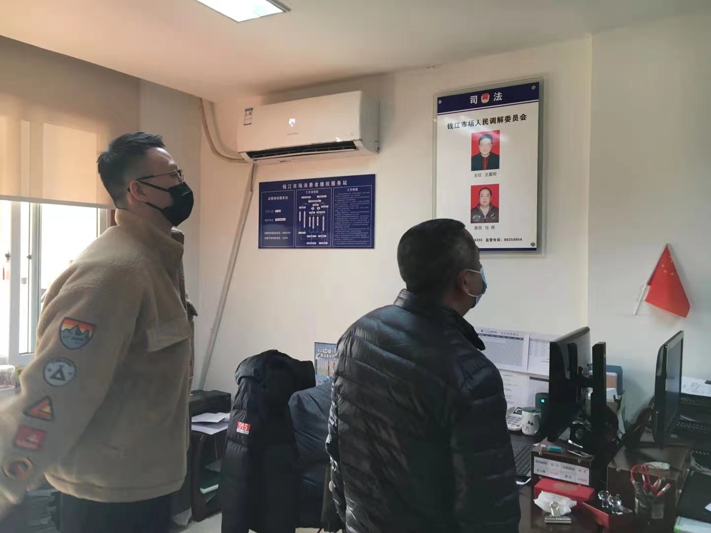 拱墅区政法委走访调研 钱江商城现场纠纷排解工作